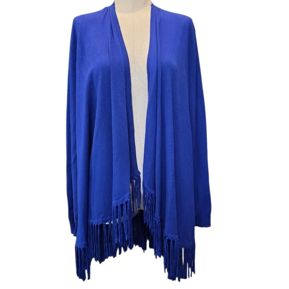 Chelsea & Theodore Royal Blue Fringe Cardigan